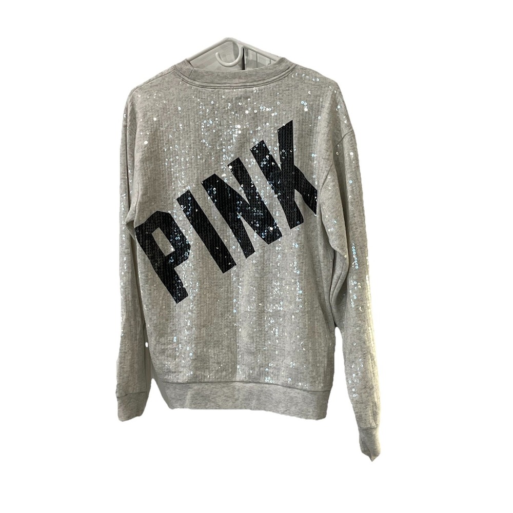 Pink Victoria's Secret Sequin NYC Sweatshirt XS Sparkle Crewneck